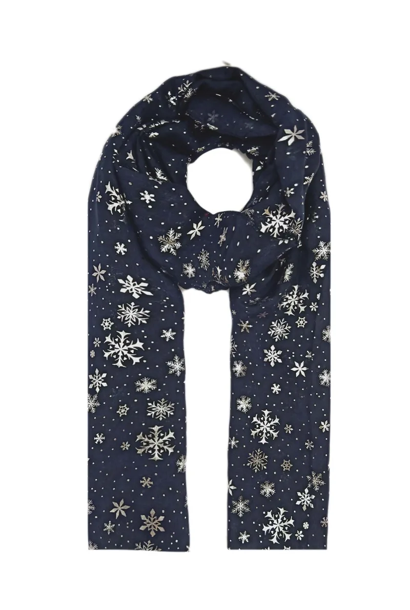 Women's Snowflake Print Scarf - Jazz Pose image 2