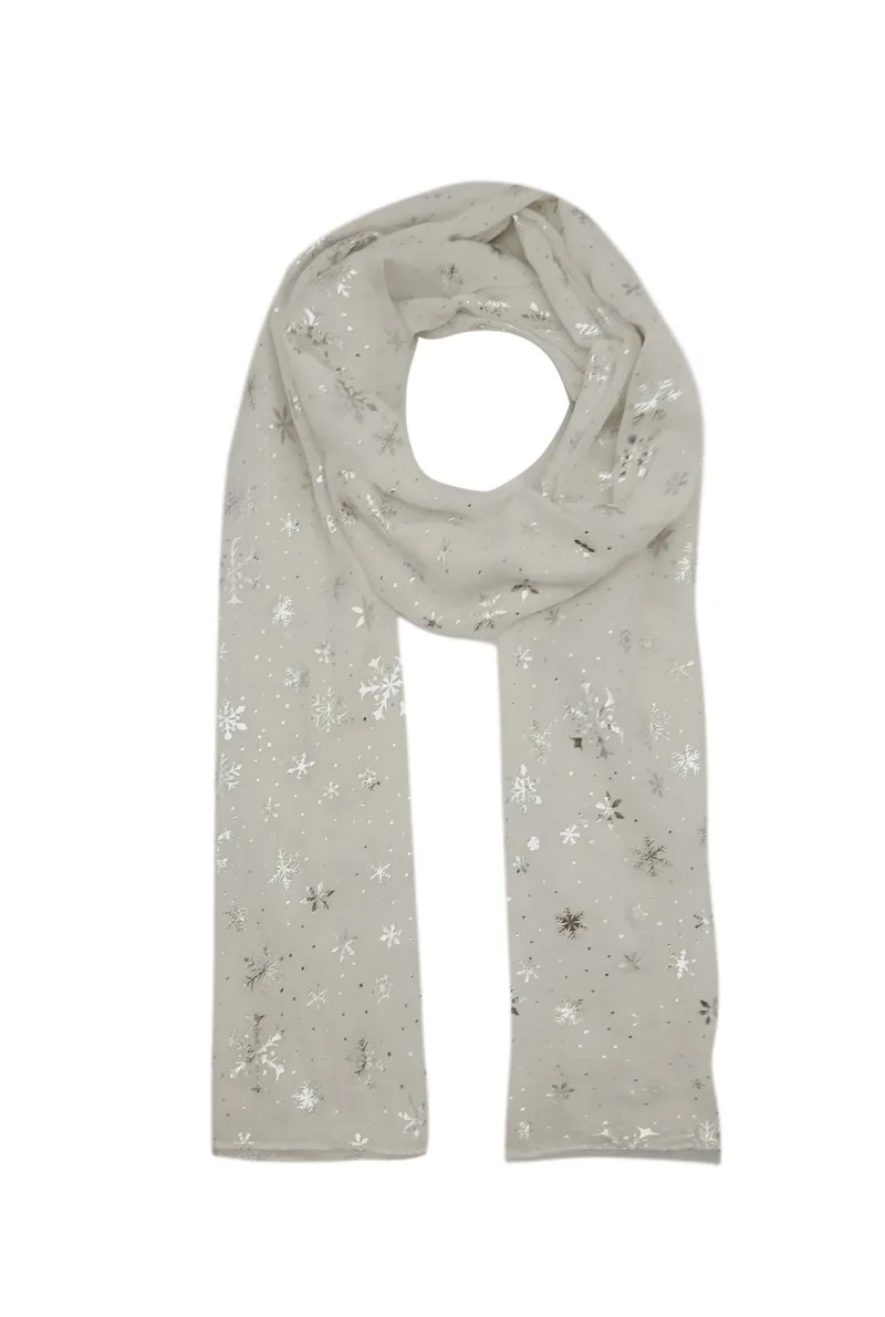 Women's Snowflake Print Scarf - Jazz Pose image 3