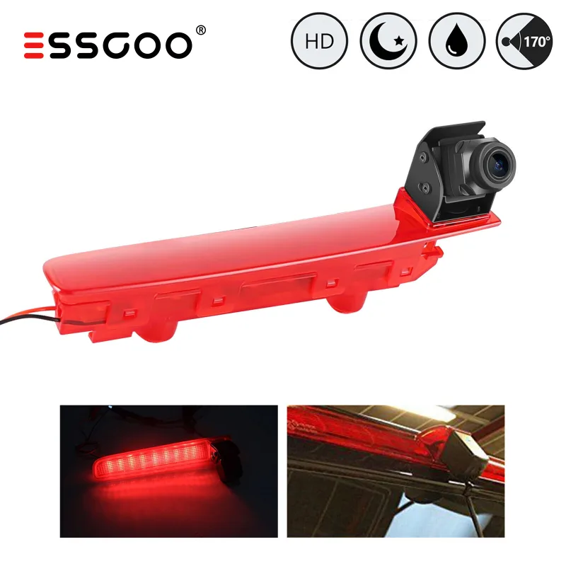 ESSGOO 170 Grad Rear View Reversing Camera for VW Transporter T5 T6 3rd Brake Light Double Doors 8M IP68 Waterproof Nigh image 2
