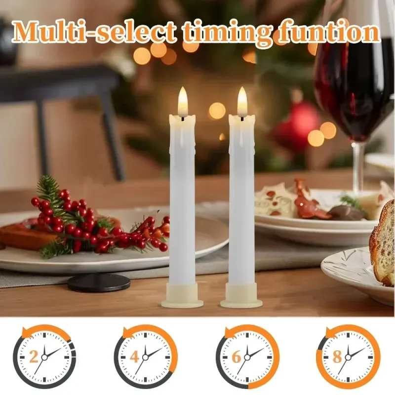 6.6in LED Flameless Taper Candles (Set of 12) image 3