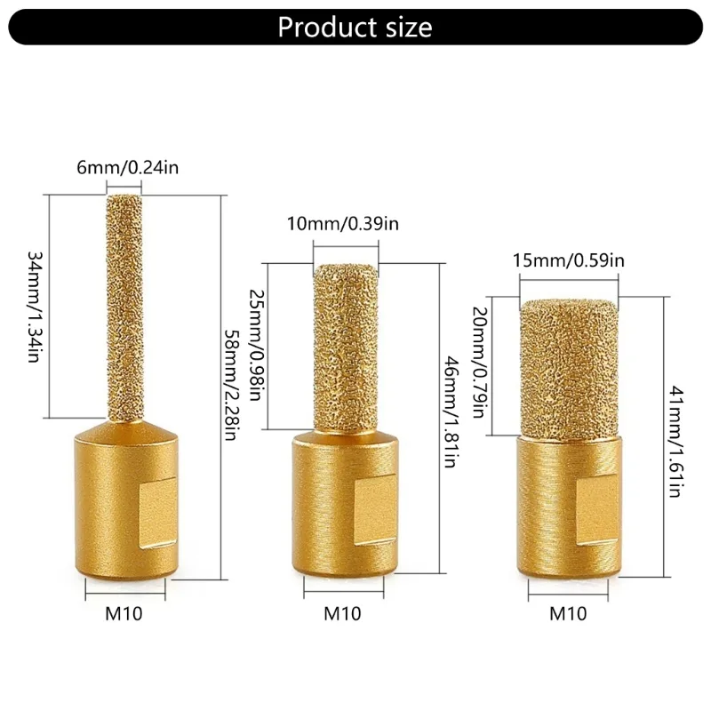 Round Shank Vacuum Brazed Burr Rotary Grinding Head for Angle Grinder, High Efficiency Edges Trimming and Grooving Tool  image 5