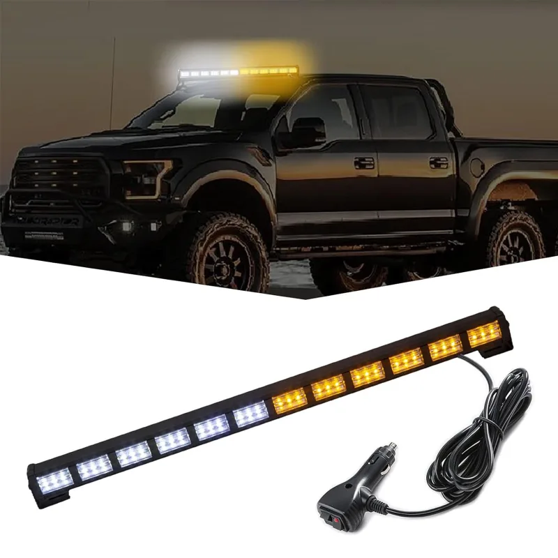 XUKEY 57cm Amber Strobe Light 12/24V image 1