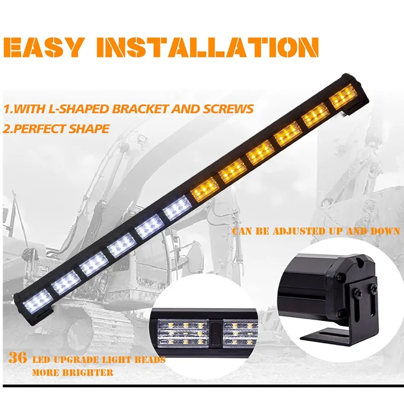 XUKEY 57cm Amber Strobe Light 12/24V image 3