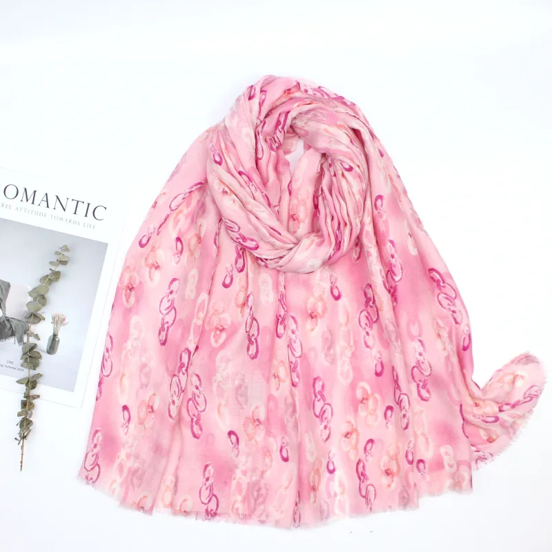 Abstract Soaks Cashmere Scarf-Large 35.43in Thin, Smooth, Casual Head Wrap For Sunscreen And Fashion, 6 Colors To Choose image 6