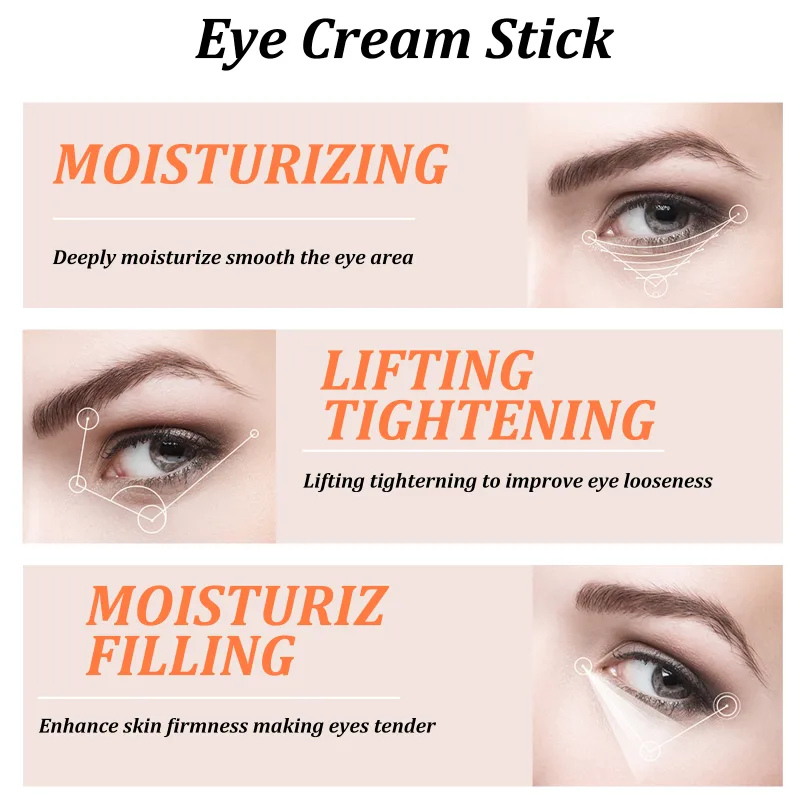 Snail Eye Cream Stick Collagen Fade Fine Lines Wrinkle Lightening Dark Circles Firming Eye Bags Puffiness Moisturizing E image 3