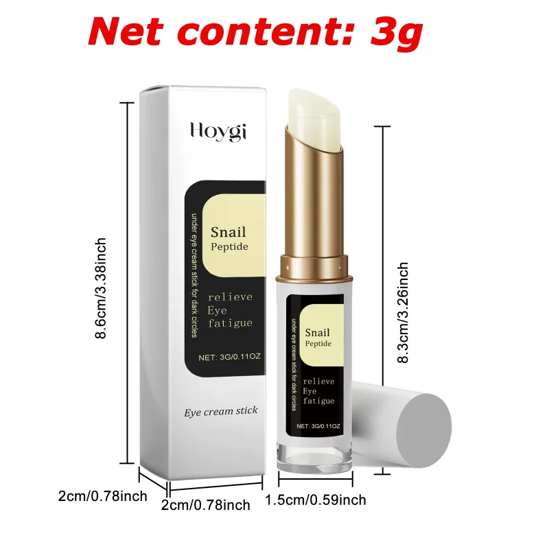 Snail Eye Cream Stick Collagen Fade Fine Lines Wrinkle Lightening Dark Circles Firming Eye Bags Puffiness Moisturizing E image 6