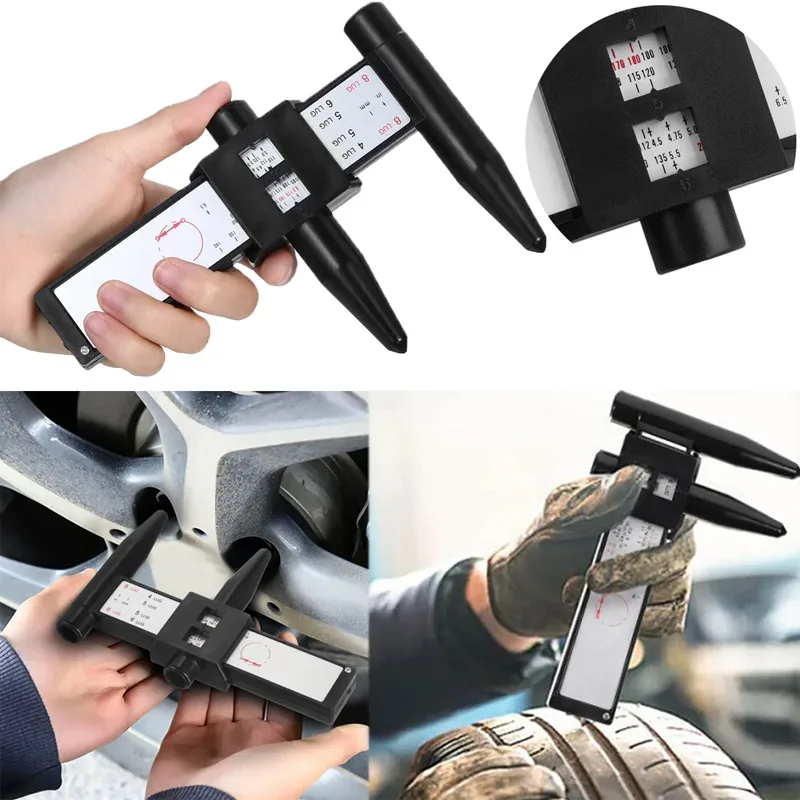 Wheel Rim Bolt Pattern Sliding PCD Measuring Tool Gauge Ruler 8 Holes PCD Ruler Lugs Hub Pitch Measurement Tool image 2