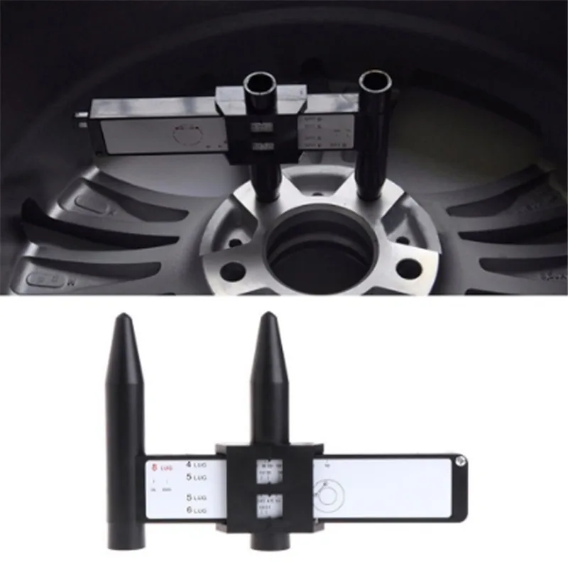 Wheel Rim Bolt Pattern Sliding PCD Measuring Tool Gauge Ruler 8 Holes PCD Ruler Lugs Hub Pitch Measurement Tool image 5