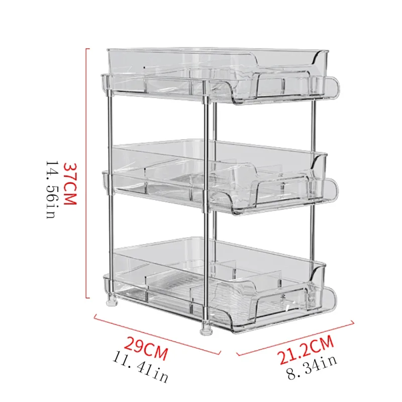 3-Tier Makeup Storage Drawer Organiser image 2