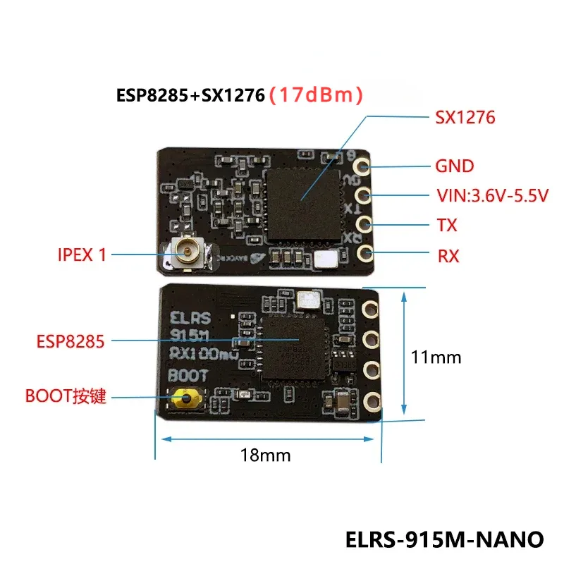 ELRS 915MHz / 2.4GHz NANO ExpressLRS Receiver With T type Antenna Support Wifi Upgrade for RC FPV Traversing Drones Parts - image 2