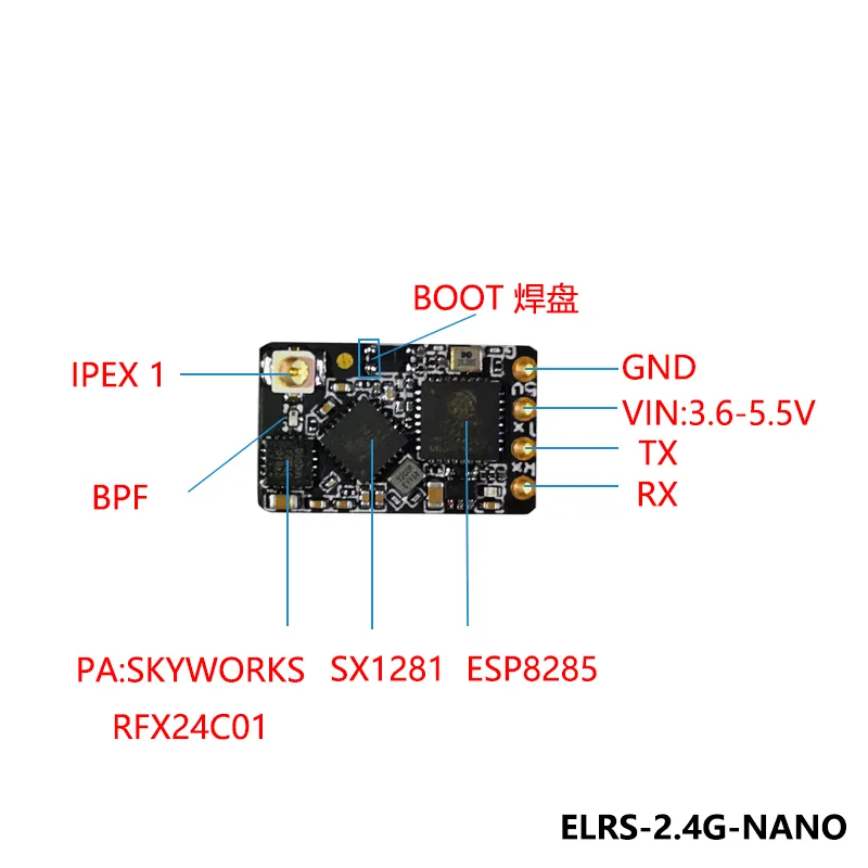 ELRS 915MHz / 2.4GHz NANO ExpressLRS Receiver With T type Antenna Support Wifi Upgrade for RC FPV Traversing Drones Parts detail 6