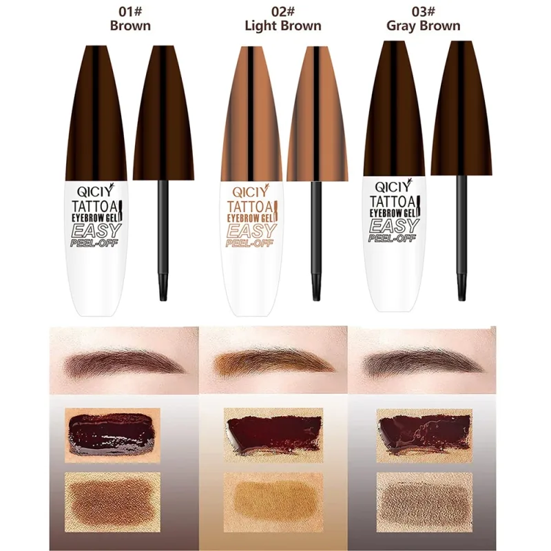 Lasting 3 Days Tattoo Easy Peel Off Eyebrow Gel Cream Types Long-Lasting Smudge-Proof Sweat Resistant  Waterproof Cosmet image 4