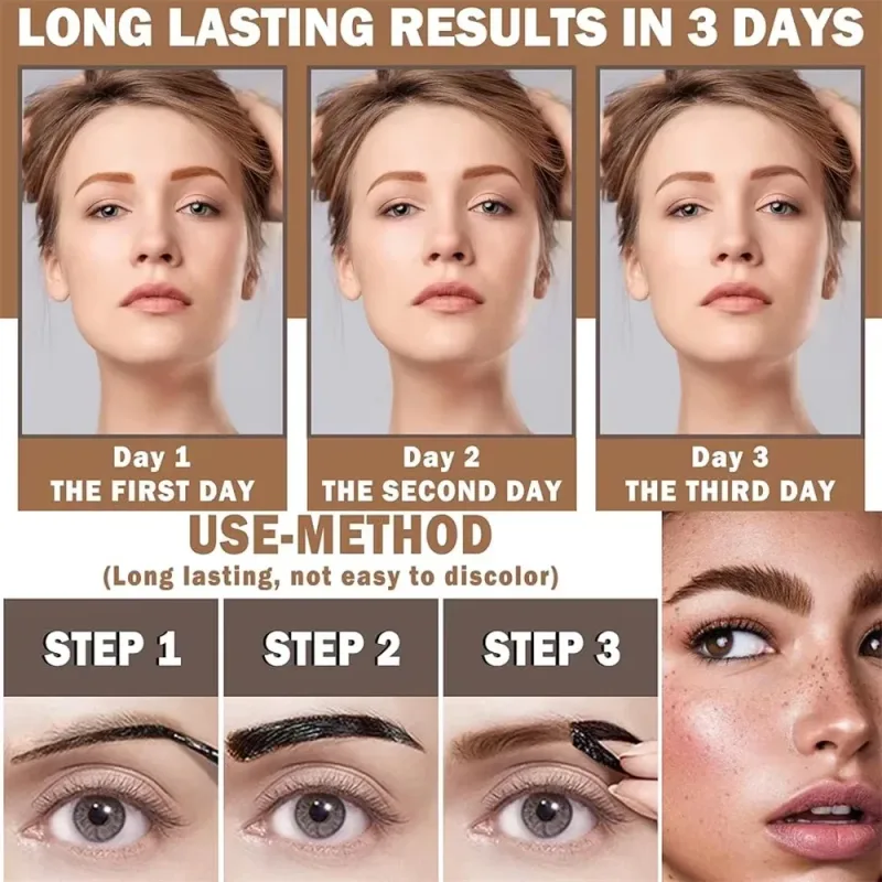 Lasting 3 Days Tattoo Easy Peel Off Eyebrow Gel Cream Types Long-Lasting Smudge-Proof Sweat Resistant  Waterproof Cosmet image 5