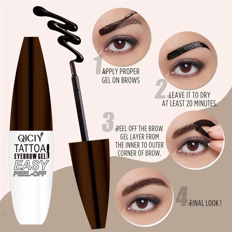 Lasting 3 Days Tattoo Easy Peel Off Eyebrow Gel Cream Types Long-Lasting Smudge-Proof Sweat Resistant  Waterproof Cosmet image 6