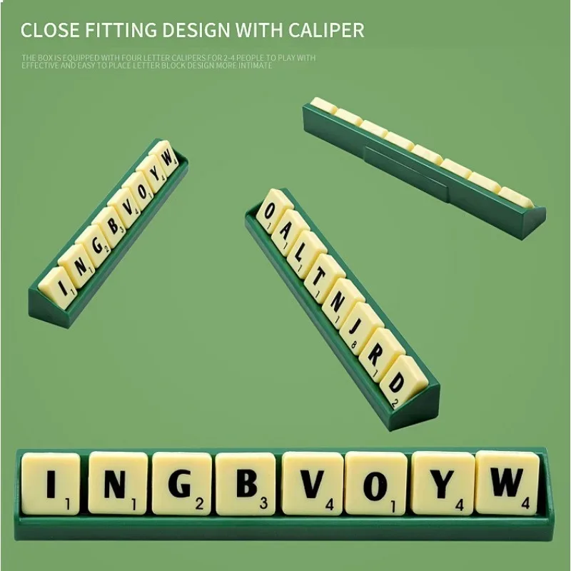 2-4 People English Spelling Solitaire Box Alphabet Chess Educational Toys Travel English Alphabet Scrabble Puzzle Board  image 4