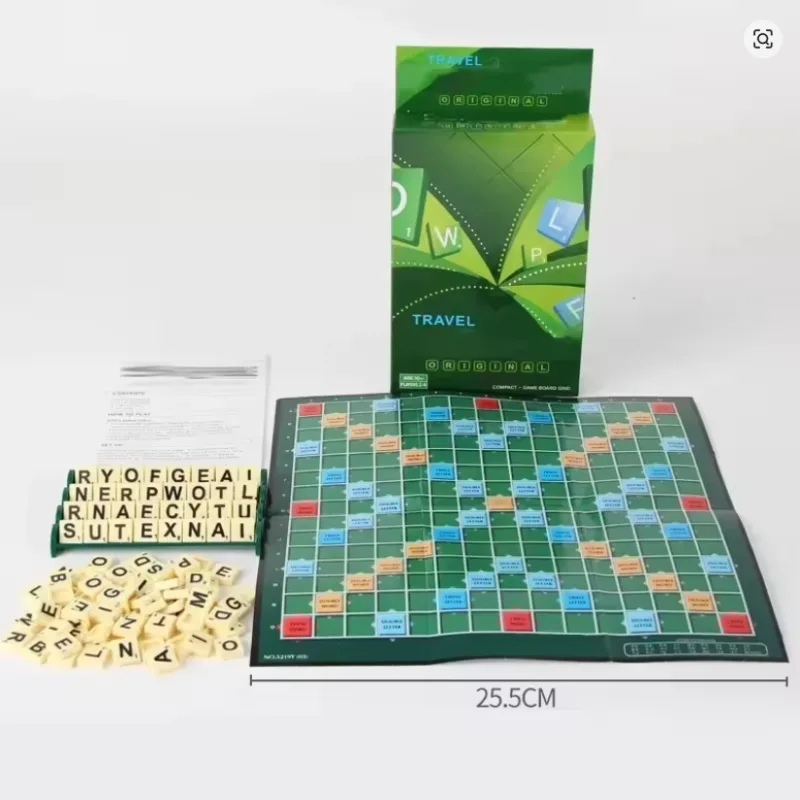2-4 People English Spelling Solitaire Box Alphabet Chess Educational Toys Travel English Alphabet Scrabble Puzzle Board  image 5