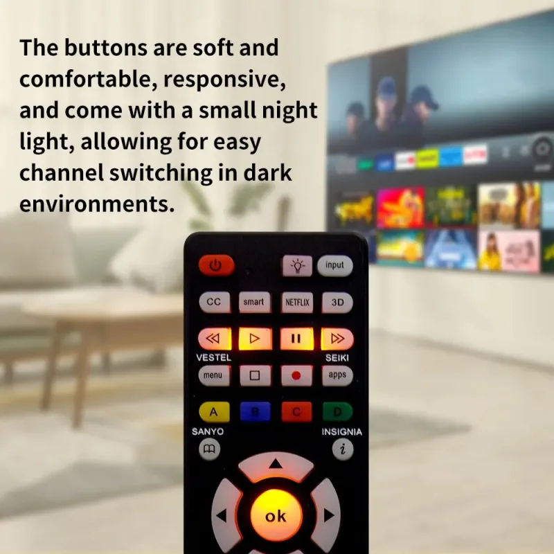 MRSVI Universal Replcement Remote Control RC-G008 With Backlight For Multiple Television Models Universal Infrared TV image 2