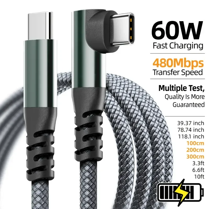LAIHONEN 1PC USB C Cable 1M 2M 3M 10FT USB C Data Transfer 60W PD Fast Charging Cable for iPhone 15 15Plus 15Pro Max image 3