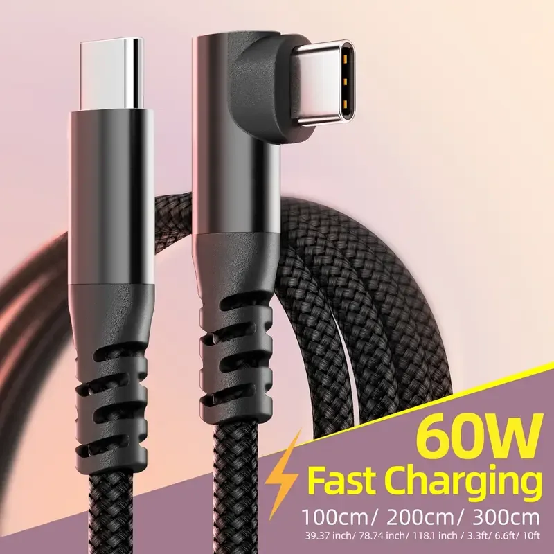 LAIHONEN 1PC USB C Cable 1M 2M 3M 10FT USB C Data Transfer 60W PD Fast Charging Cable for iPhone 15 15Plus 15Pro Max image 4