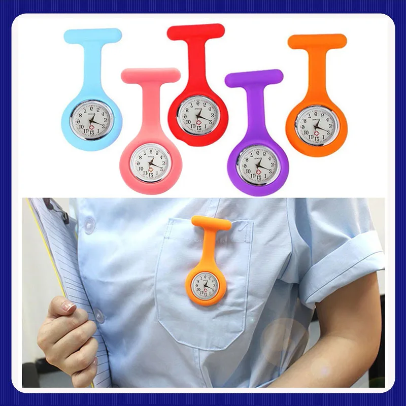 New Small And Exquisite Silicone Pocket Watch With Brooch Fixed Watch Strap And Free Battery Nurse Pocket Watch Pocket Gifts - image 1
