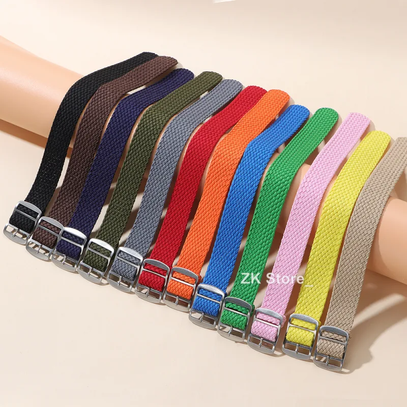 Nylon Watch Strap 14mm 16mm 18mm 20mm 22mm Perlon Weave Band Fabric Woven Wristband Woven Women Men Bracelet Watch Acces image 2