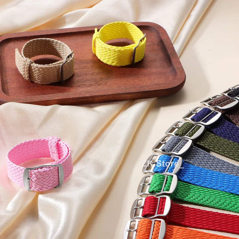 Nylon Watch Strap 14mm 16mm 18mm 20mm 22mm Perlon Weave Band Fabric Woven Wristband Woven Women Men Bracelet Watch Acces image 4