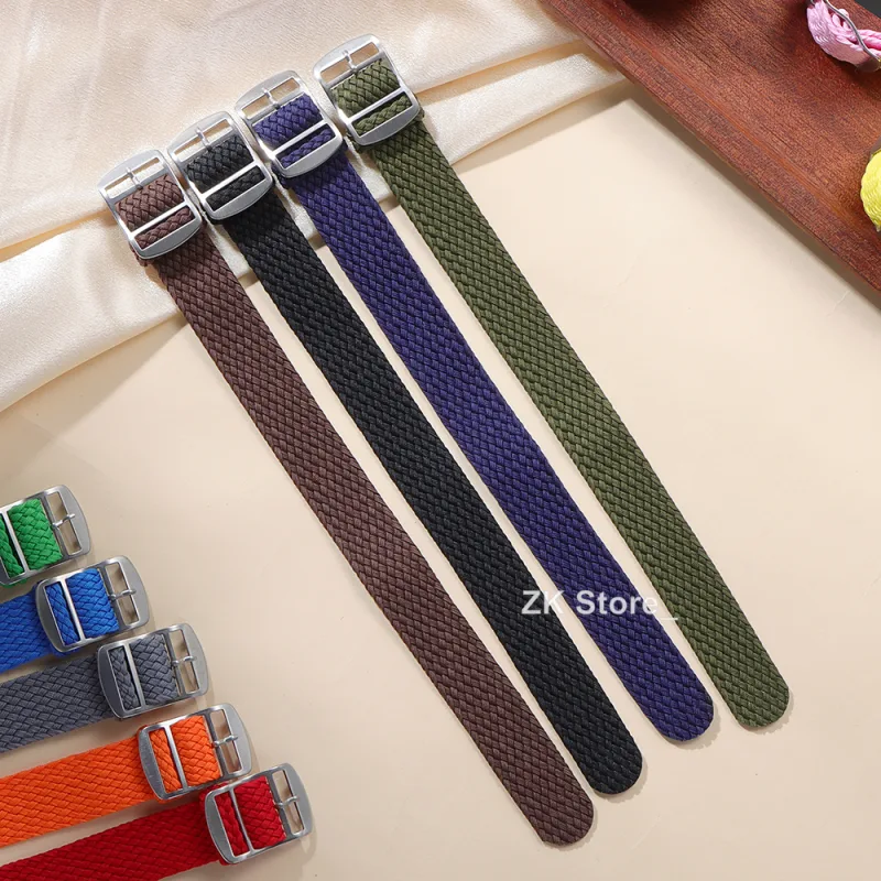 Nylon Watch Strap 14mm 16mm 18mm 20mm 22mm Perlon Weave Band Fabric Woven Wristband Woven Women Men Bracelet Watch Acces image 5