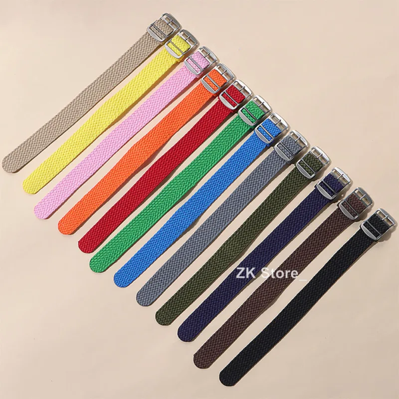 Nylon Watch Strap 14mm 16mm 18mm 20mm 22mm Perlon Weave Band Fabric Woven Wristband Woven Women Men Bracelet Watch Acces image 6