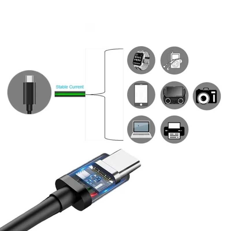 PD 60W USB C to USB Type C Cable Fast Charge Data Cable For Iphone 16 16Pro Huawei Samsung Xiaomi Data Line  White 1M 1. image 6
