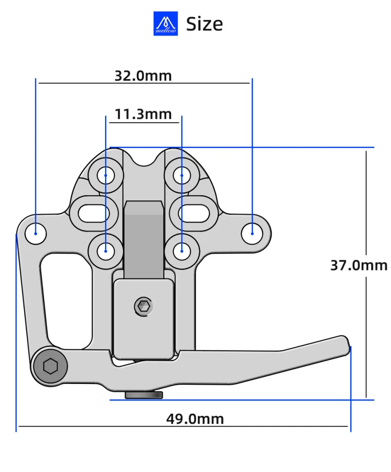 Mellow CNC Aluminum Magneto Filament Cutter For Printhead Bracket – Compatible with Goliath, Crazy Dragon Hotends & VZ Extruder detail 7