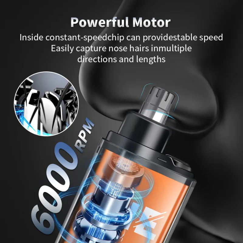 HIENA Electric Nose Hair Trimmer Rechargeable Mini Pocket Nose Ears Hair shaving Eyebrow Trimmers Clipper Wet and Dry ha image 2