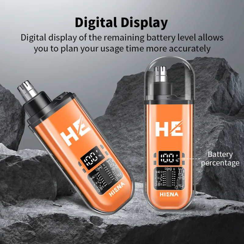 HIENA Electric Nose Hair Trimmer Rechargeable Mini Pocket Nose Ears Hair shaving Eyebrow Trimmers Clipper Wet and Dry ha image 4