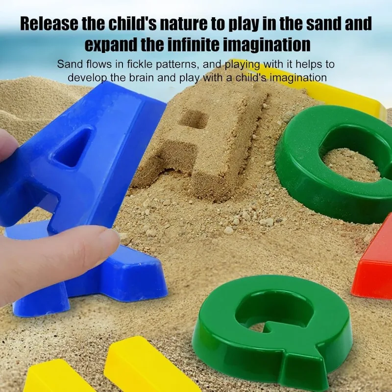 ABC Learning Alphabet Sand Mold Uppercase Letters Beach Toy Play Set for Kids Toddlers Match Game Color Sorting Montessori Toys detail 1