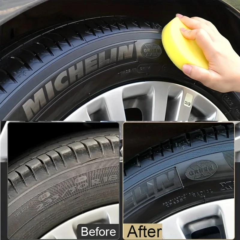 Black Shiny Tire wax 30g - durable, long-lasting protection and repair for all kinds of tires - prevents cracks and whit image 2