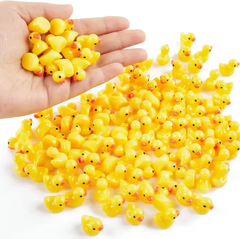 100/50/20Pcs/set Mini Resin Ducks Tiny Duck Miniature Figures Bulk Little Duck Charms for Party, DIY Micro Landscape Dec image 1