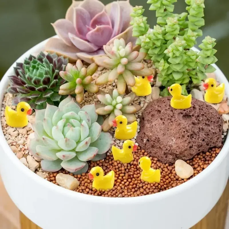 100/50/20Pcs/set Mini Resin Ducks Tiny Duck Miniature Figures Bulk Little Duck Charms for Party, DIY Micro Landscape Dec image 2