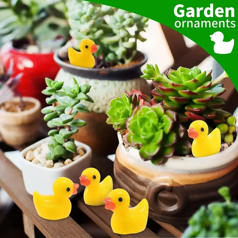 100/50/20Pcs/set Mini Resin Ducks Tiny Duck Miniature Figures Bulk Little Duck Charms for Party, DIY Micro Landscape Dec image 3