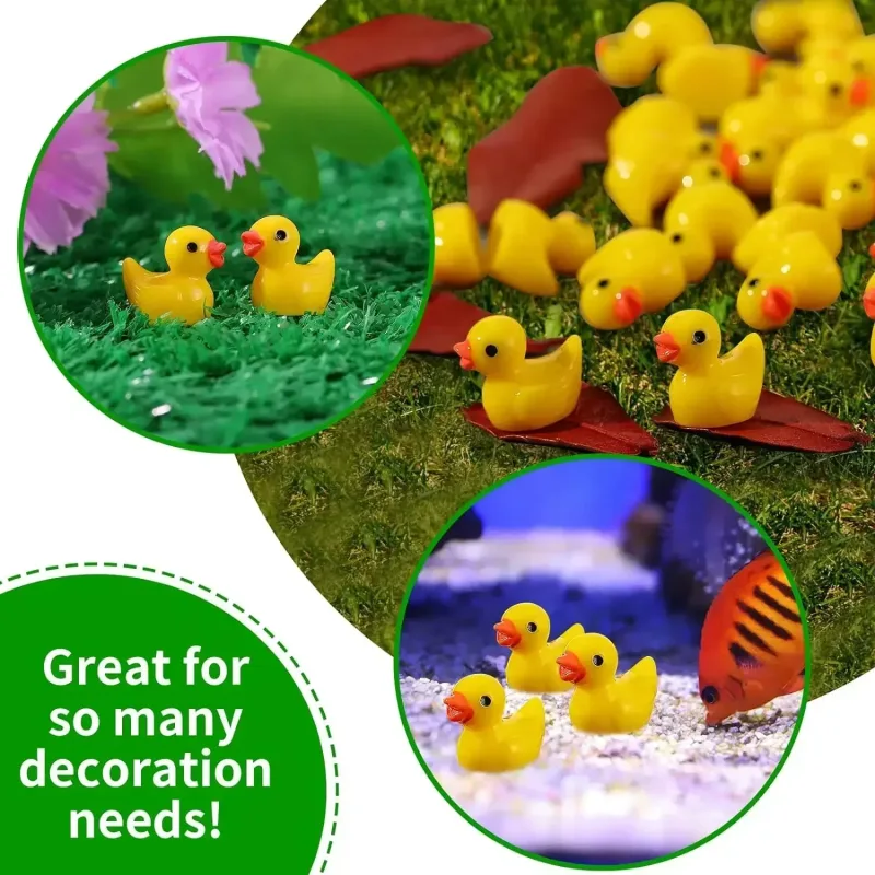100/50/20Pcs/set Mini Resin Ducks Tiny Duck Miniature Figures Bulk Little Duck Charms for Party, DIY Micro Landscape Dec image 5