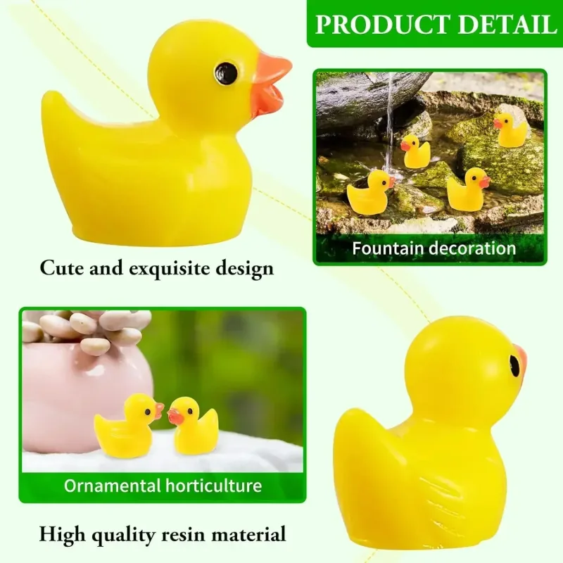 100/50/20Pcs/set Mini Resin Ducks Tiny Duck Miniature Figures Bulk Little Duck Charms for Party, DIY Micro Landscape Dec image 6