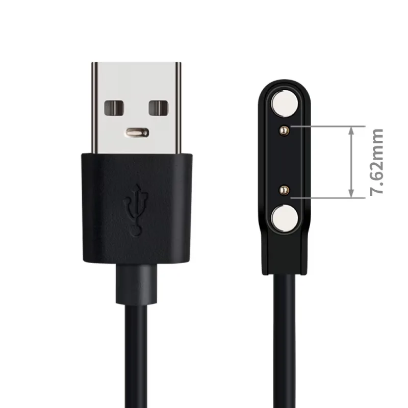Universal 2Pin 4mm 7.62mm 4Pin Strong Magnetic Charge Cable USB Charging Line Cord Black White for Smart Watches image 4