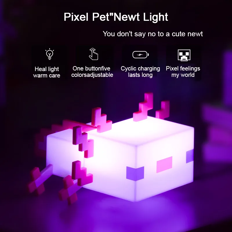 MC Game Salamander Lamp Five Color Toy Atmosphere Light Modes Lamp To Decorate Your Gaming Desk Or Night Stand Children's Gift - image 2