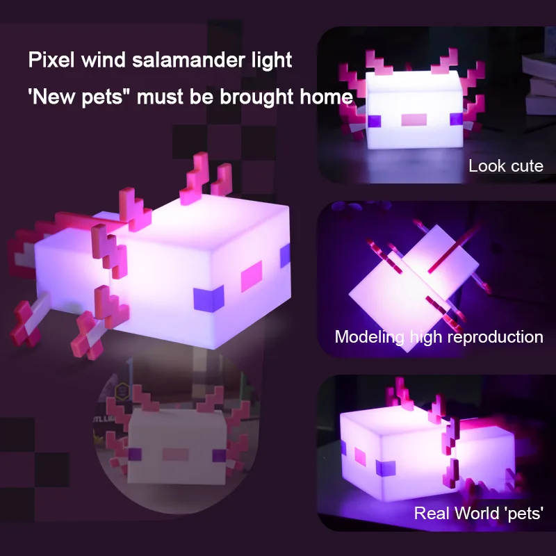 MC Game Salamander Lamp Five Color Toy Atmosphere Light Modes Lamp To Decorate Your Gaming Desk Or Night Stand Children's Gift - image 4