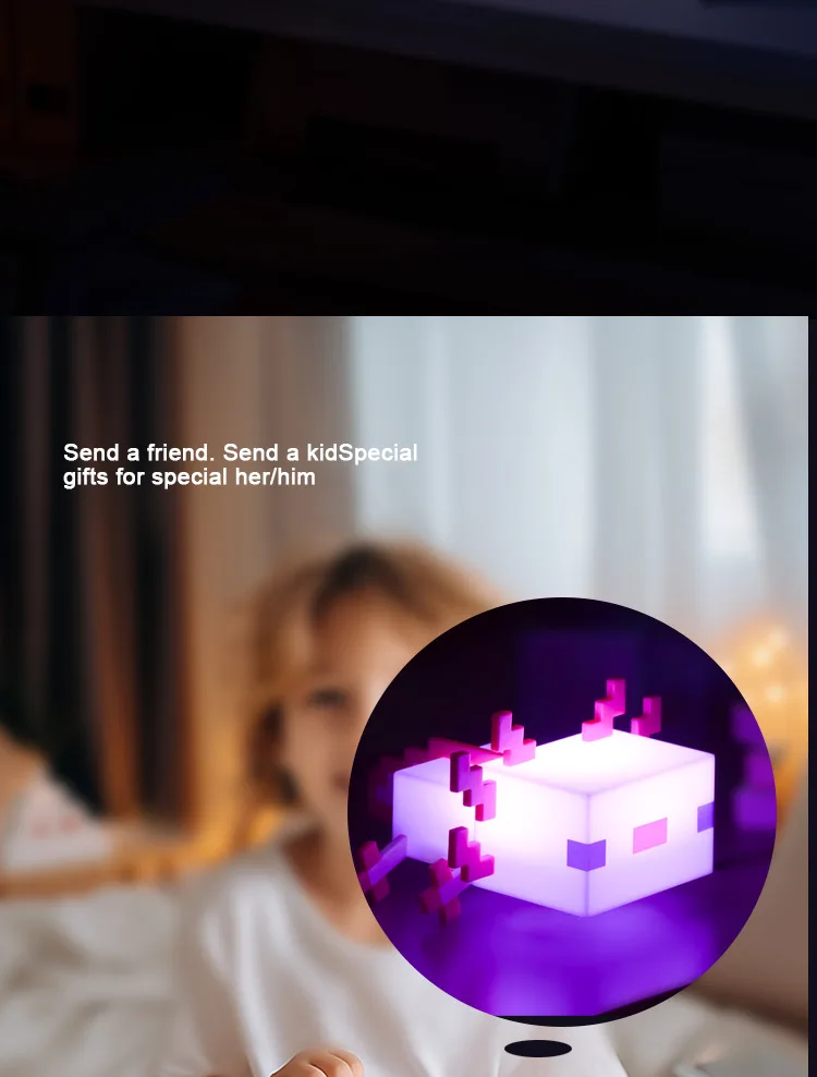 MC Game Salamander Lamp Five Color Toy Atmosphere Light Modes Lamp To Decorate Your Gaming Desk Or Night Stand Children's Gift detail 6