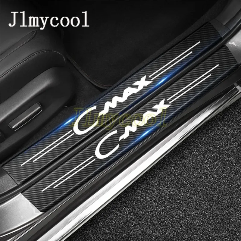 4Pcs For CMAX C MAX C-Max 2012 2013 2015 2016 2017 2018 2019 2020 2021 2022 Car Door Threshold Sill Sticker Decal Protector - image 1