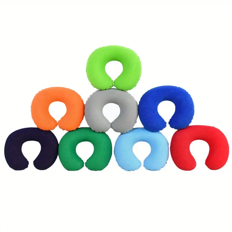 1pcs Inflatable C-shaped Pillow Travel Neck Pillow Portable Round Pillow Cushion image 3