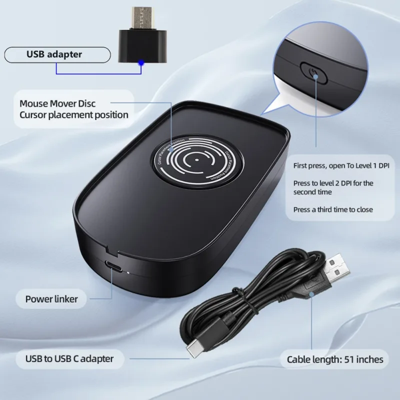 Jiggler USB Mouse Mover Anti-sleep Automatic Mouse Movement Simulator With ON/OFF Switch For Computer Awakening Keeps PC Active - image 3