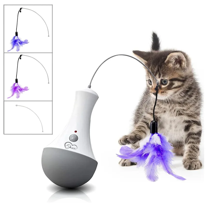 DOEL Automatic Feather Wand Cat Teaser Indoor Interactive Toy