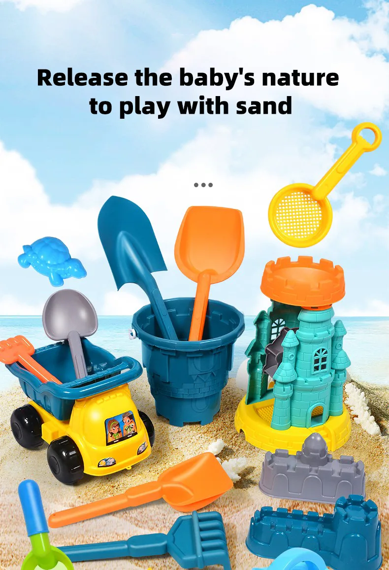 Children's Beach Toy Set, ATV, Sand Digging and Water Toy, Beach Bucket, Hourglass, Shovel, Beach Sand Play Tool Random Colors detail 1