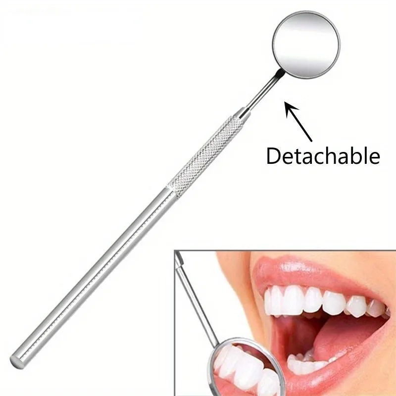 Stainless Steel Oral Hygiene Tooth Tool Kit With Mouth Mirror, Scaler & Pick Tools, Non-Slip Patterned Handle Teeth Clea image 2