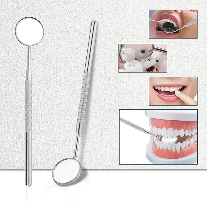 Stainless Steel Oral Hygiene Tooth Tool Kit With Mouth Mirror, Scaler & Pick Tools, Non-Slip Patterned Handle Teeth Clea image 6